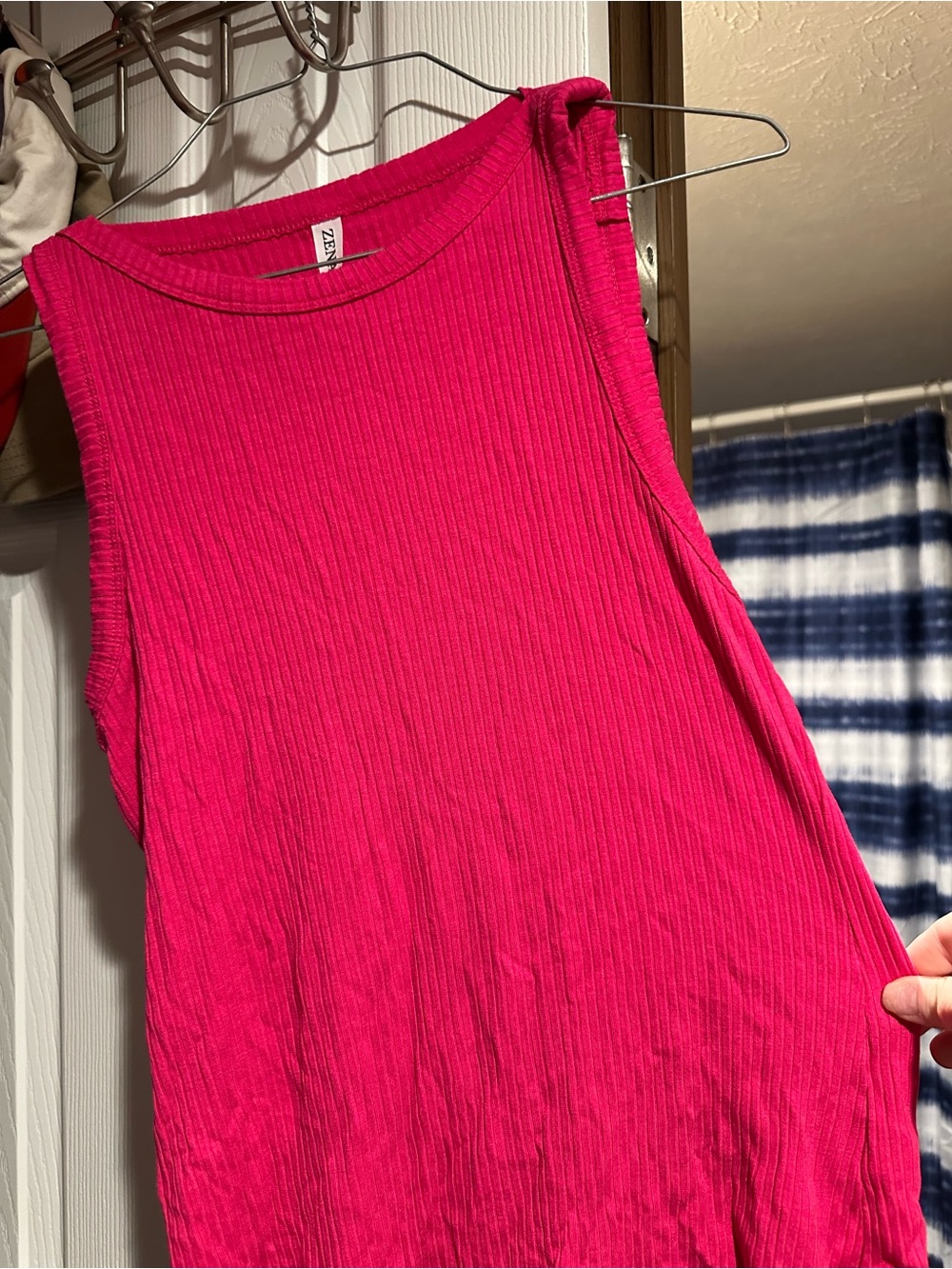 Zara Ribbed Sleeveless Tank - Fuchsia Pink